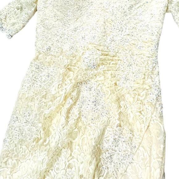 MADELINE GARDNER WEDDING DRESS MGNY BY MORILEE Allover Stretch Lace Crystal Cavi - Picture 12 of 15